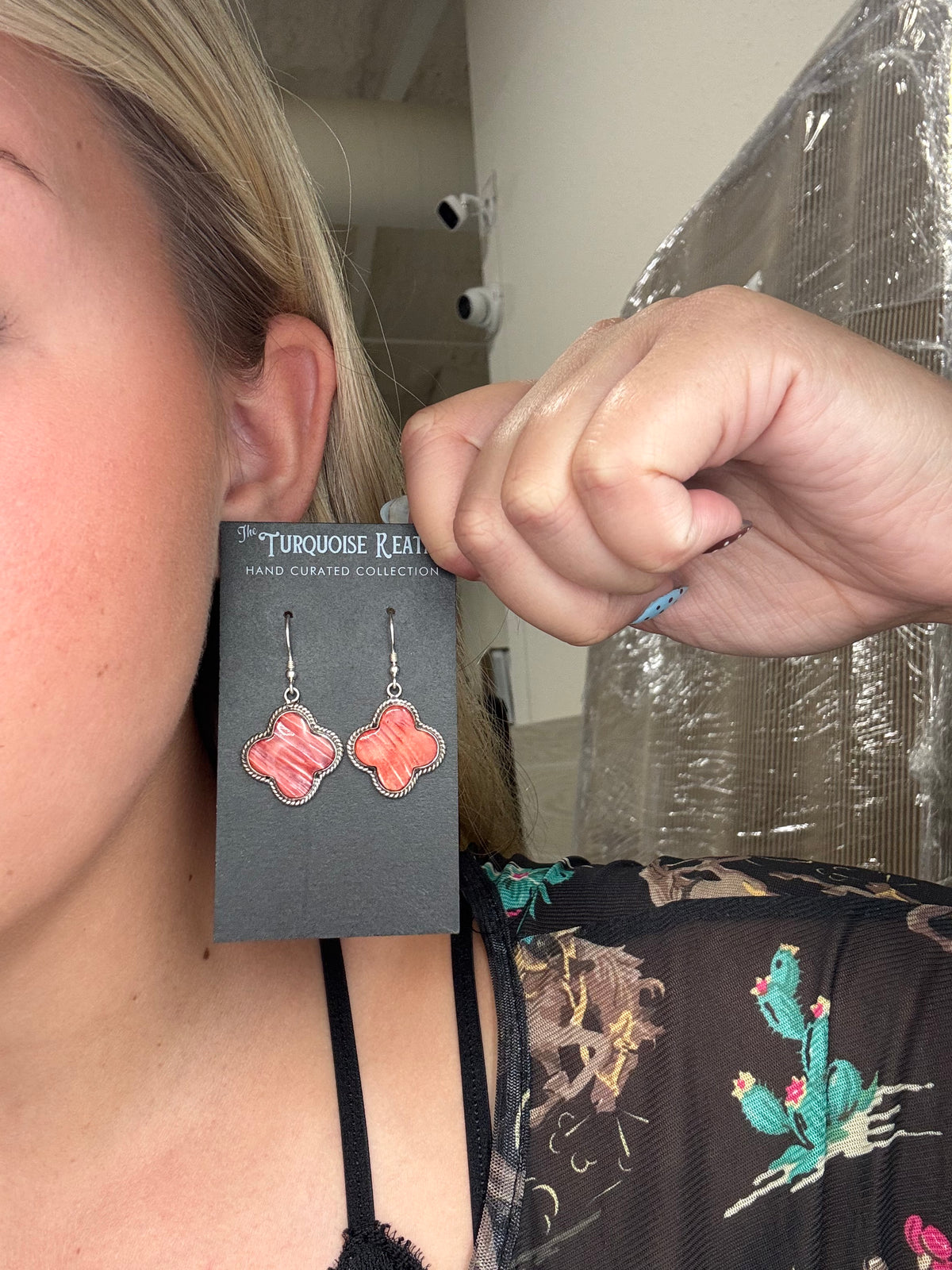Red Spiny #917-11 Earrings