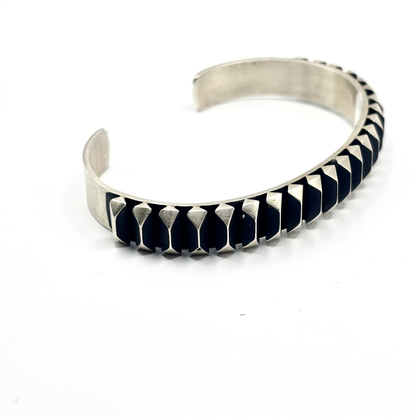 Sterling Cuff By Leander Tahe, Navajo
