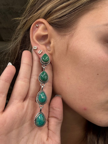 Turquoise Earrings #825-E by Freda Martinez, Navajo
