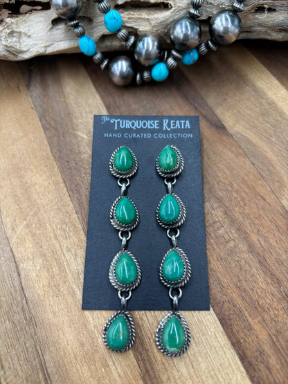 Turquoise Earrings #825-F by Freda Martinez, Navajo