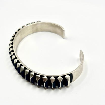 Sterling Cuff By Leander Tahe, Navajo