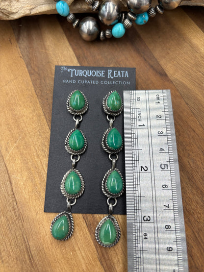 Turquoise Earrings #825-F by Freda Martinez, Navajo