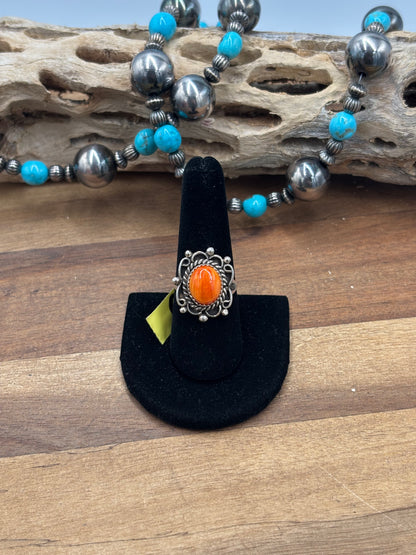 Orange Spiny #930-7 Ring Size 8.5
