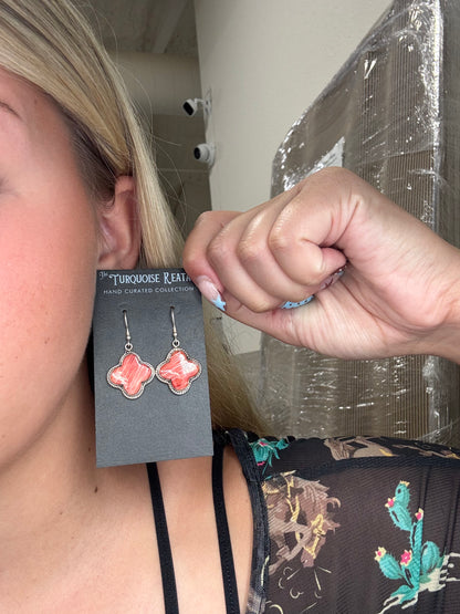 Red Spiny #917-12 Earrings