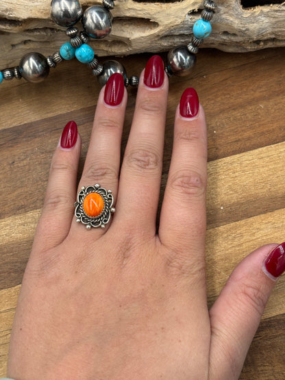 Orange Spiny #930-7 Ring Size 8.5