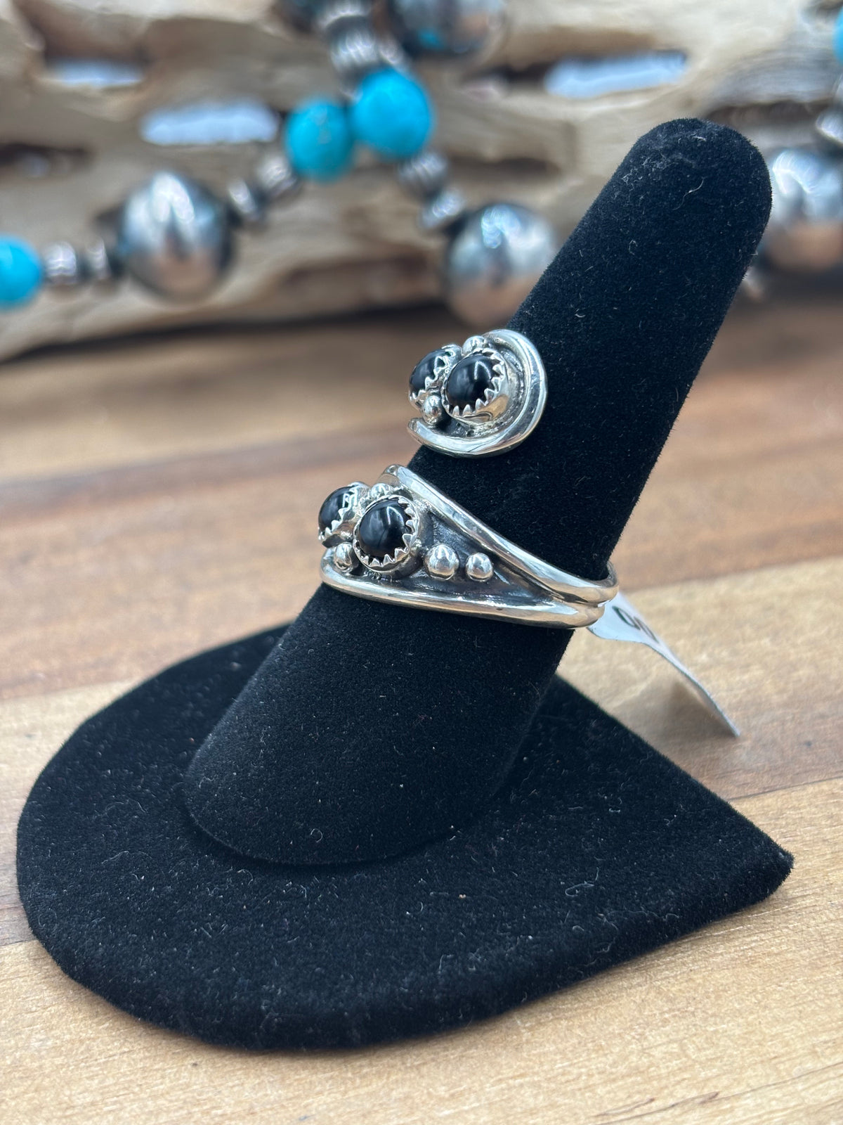 Black Onyx #930-9 Ring Adjustable to Sizes 7-9