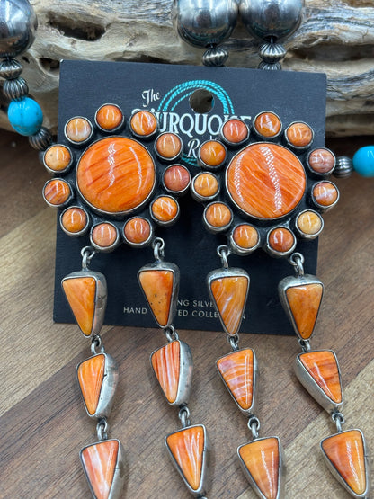 Orange Spiny #917-14 CLIP Earrings by Federico Jiminez