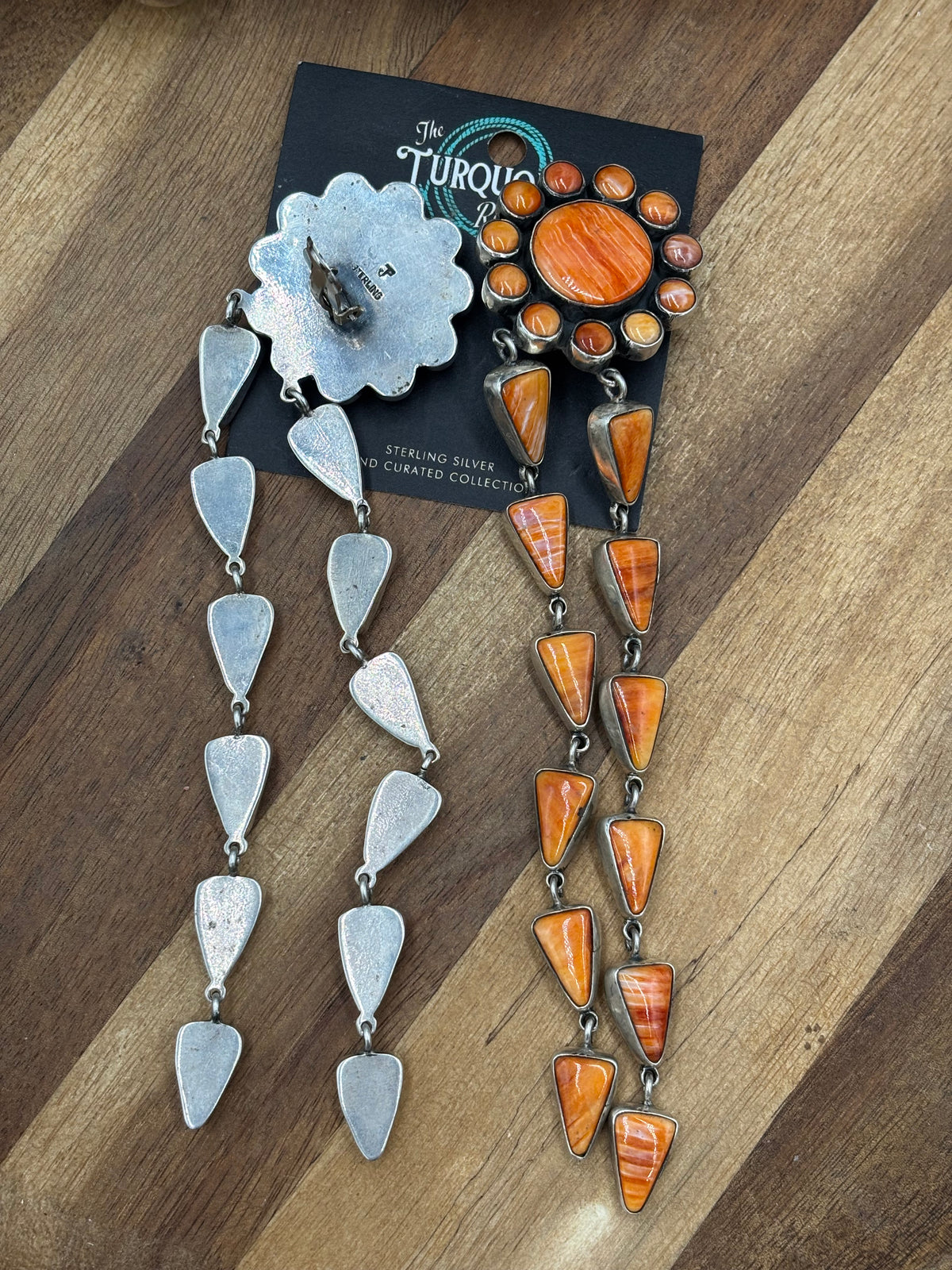Orange Spiny #917-14 CLIP Earrings by Federico Jiminez