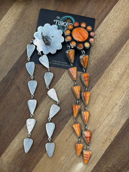 Orange Spiny #917-14 CLIP Earrings by Federico Jiminez