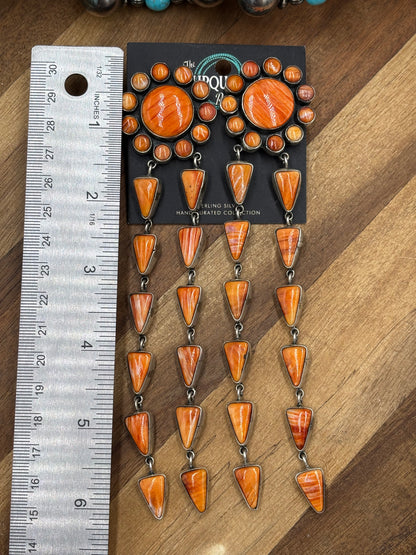 Orange Spiny #917-14 CLIP Earrings by Federico Jiminez