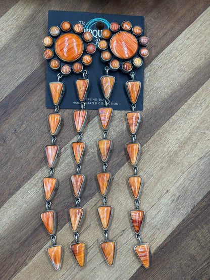 Orange Spiny #917-14 CLIP Earrings by Federico Jiminez