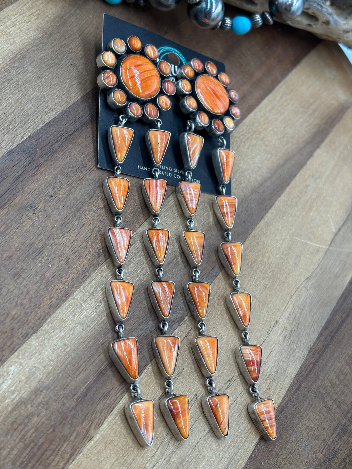 Orange Spiny #917-14 CLIP Earrings by Federico Jiminez