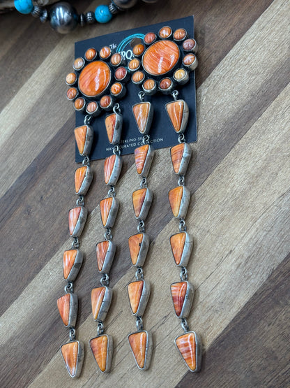 Orange Spiny #917-14 CLIP Earrings by Federico Jiminez