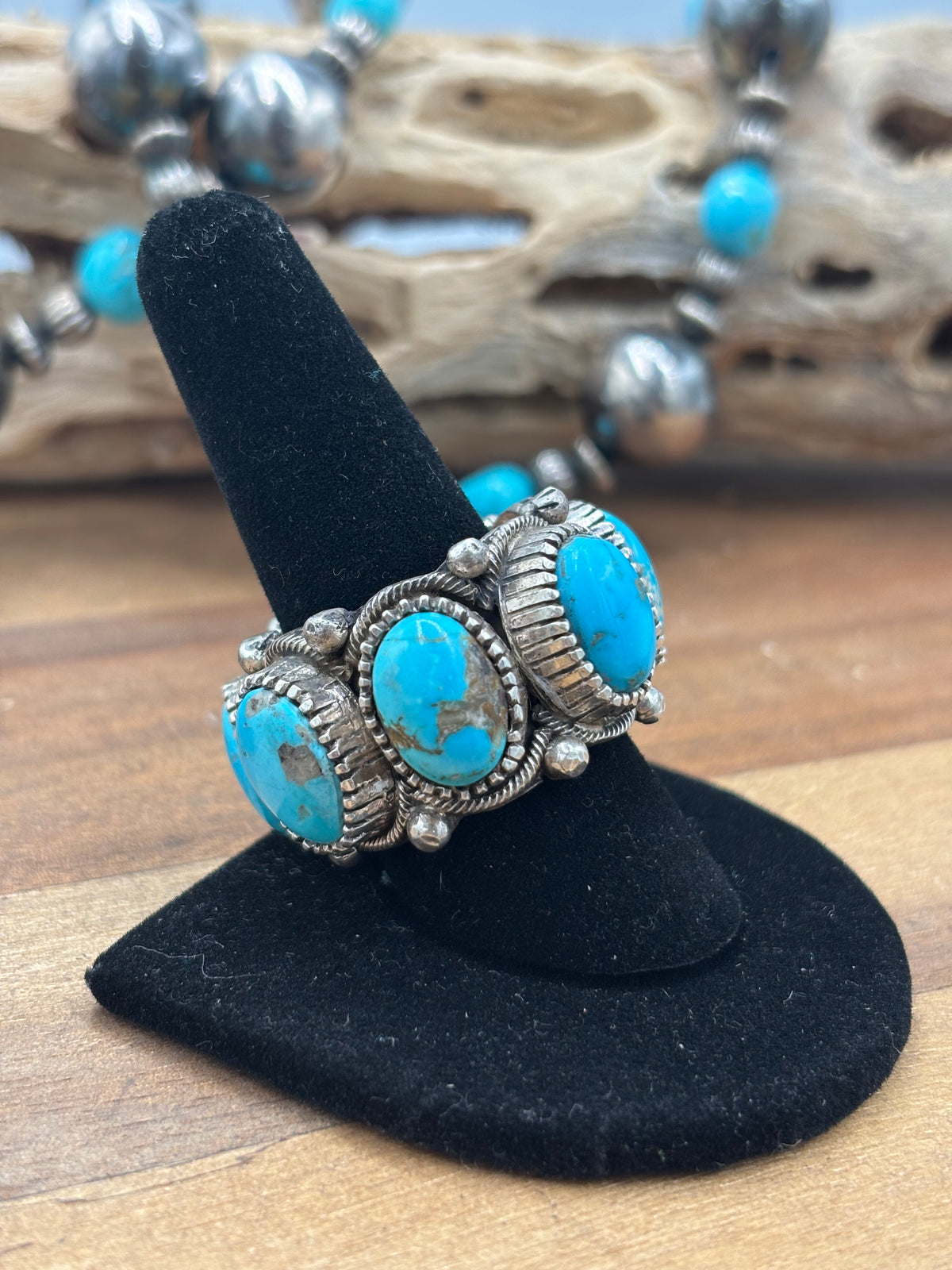 Turquoise #930-14 Size 10 Ring by Richard C Jim, Navajo