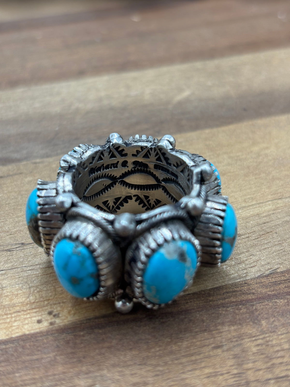 Turquoise #930-14 Size 10 Ring by Richard C Jim, Navajo