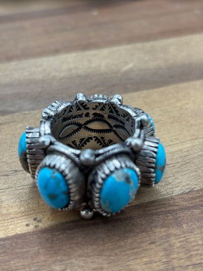 Turquoise #930-14 Size 10 Ring by Richard C Jim, Navajo