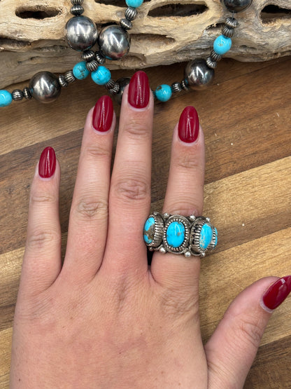 Turquoise #930-14 Size 10 Ring by Richard C Jim, Navajo