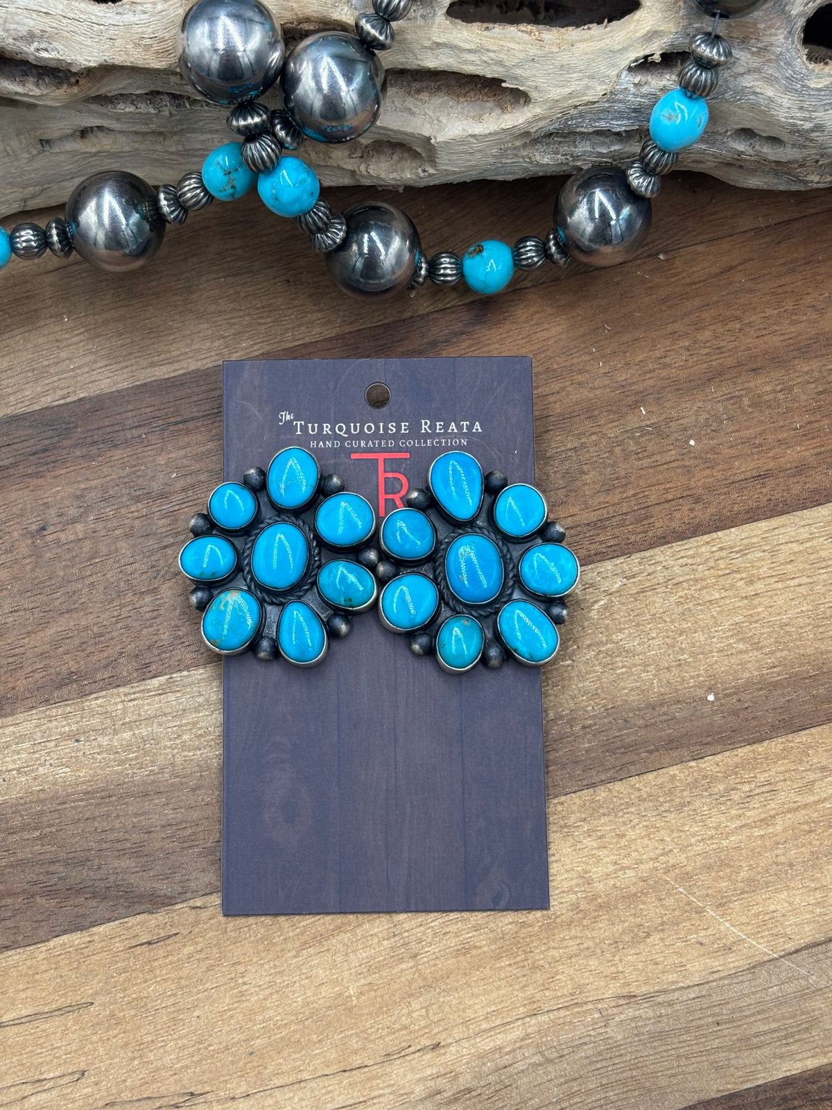 Turquoise #930-15 Cluster Earrings by Tricia Smith, Navajo
