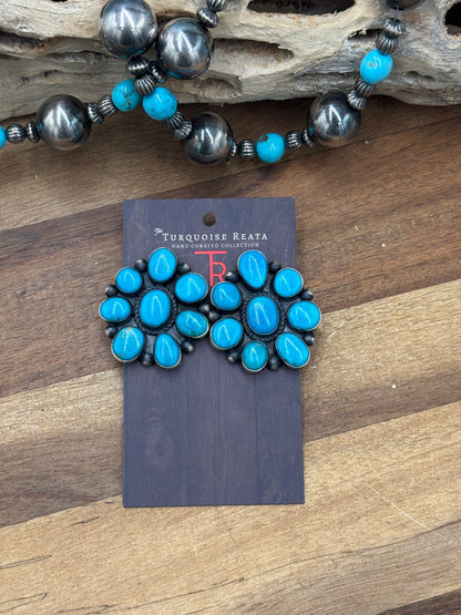 Turquoise #930-15 Cluster Earrings by Tricia Smith, Navajo