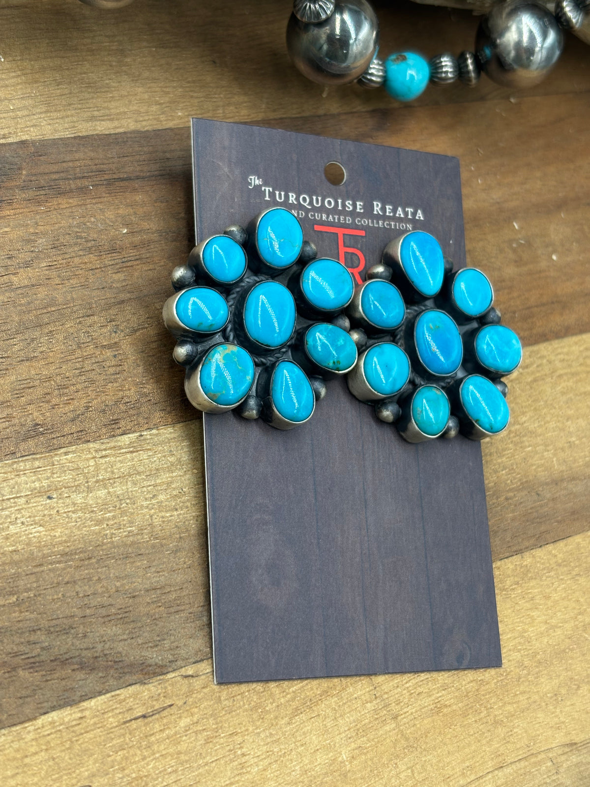 Turquoise #930-15 Cluster Earrings by Tricia Smith, Navajo