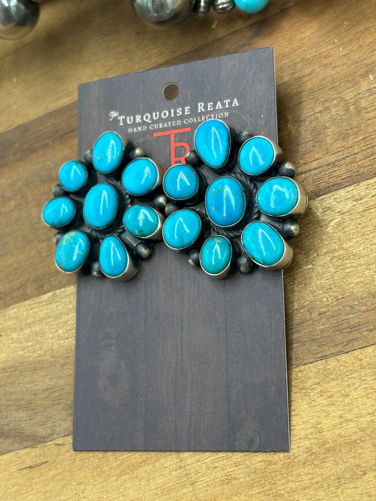 Turquoise #930-15 Cluster Earrings by Tricia Smith, Navajo