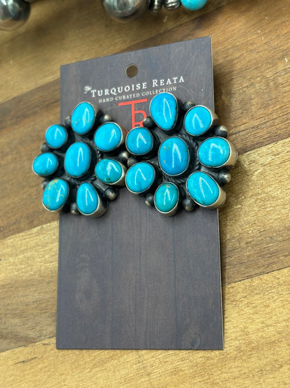 Turquoise #930-15 Cluster Earrings by Tricia Smith, Navajo