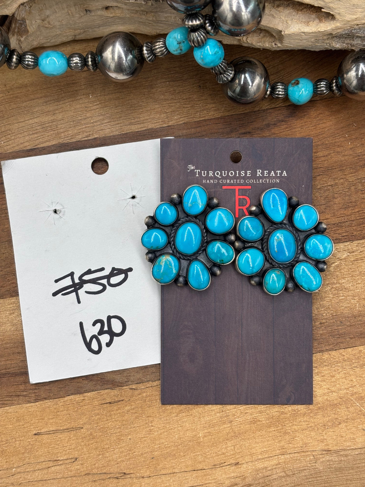 Turquoise #930-15 Cluster Earrings by Tricia Smith, Navajo