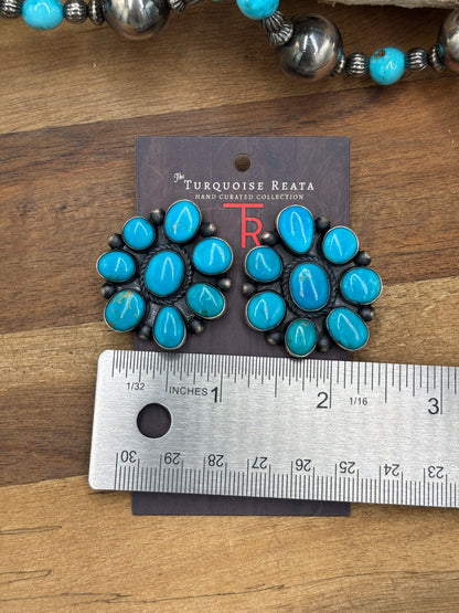 Turquoise #930-15 Cluster Earrings by Tricia Smith, Navajo