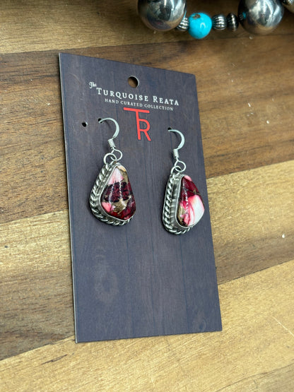 Rose Dahlia #930-16 Dangle Earrings By Trish Largo, Navajo