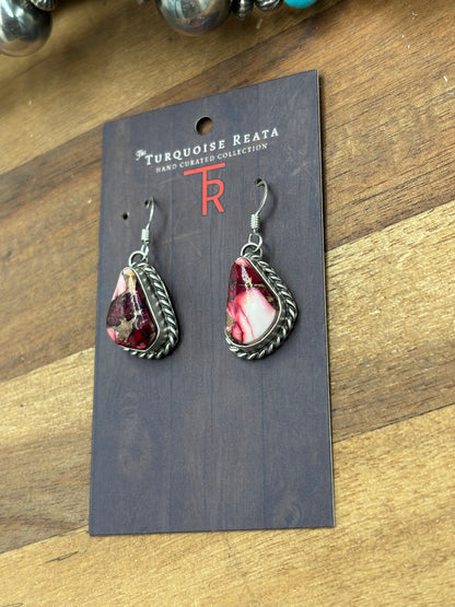 Rose Dahlia #930-16 Dangle Earrings By Trish Largo, Navajo