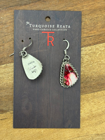 Rose Dahlia #930-16 Dangle Earrings By Trish Largo, Navajo