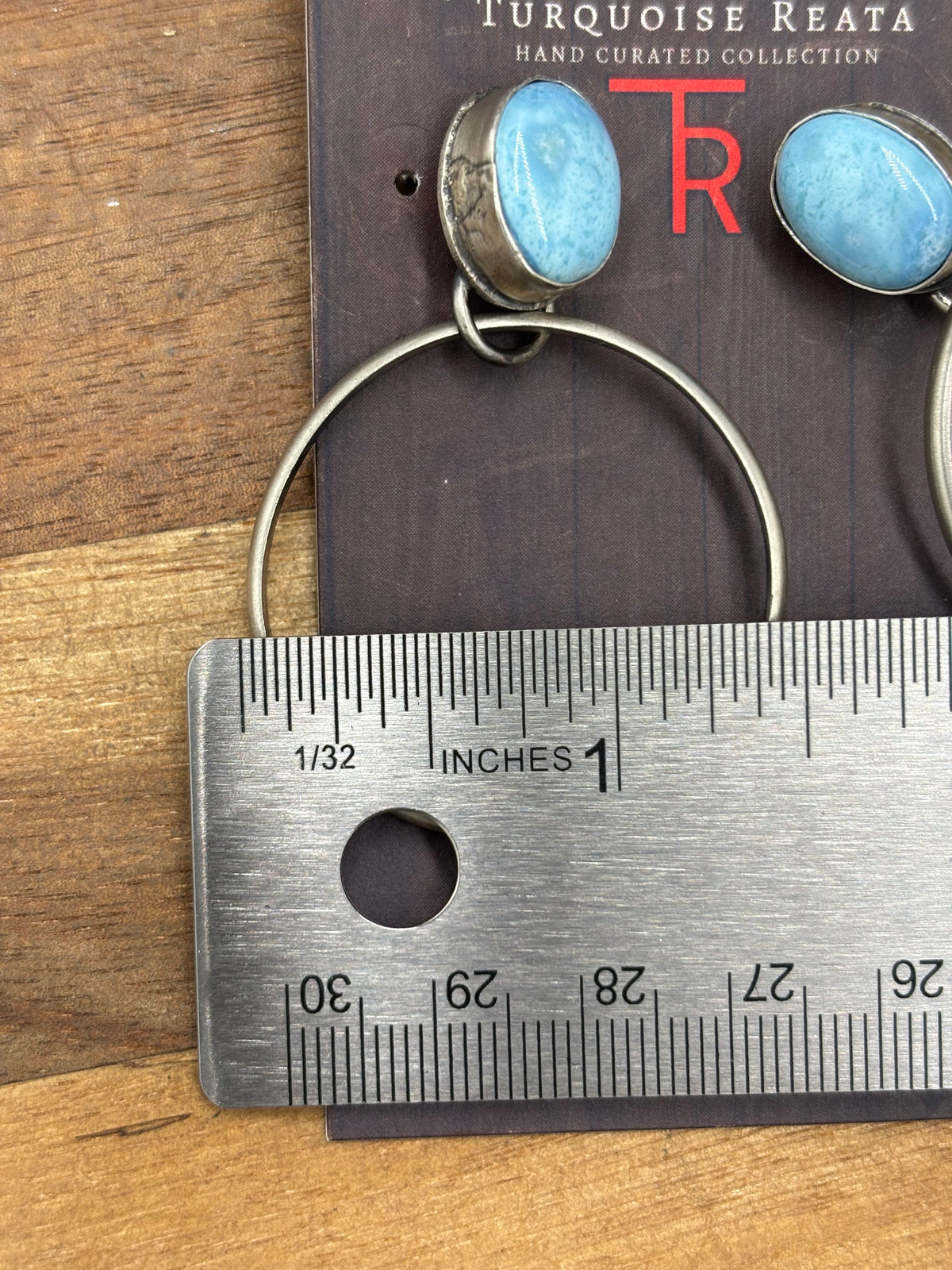 Golden Hills #930-17 Turquoise Hoop Earrings
