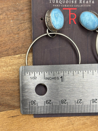 Golden Hills #930-17 Turquoise Hoop Earrings
