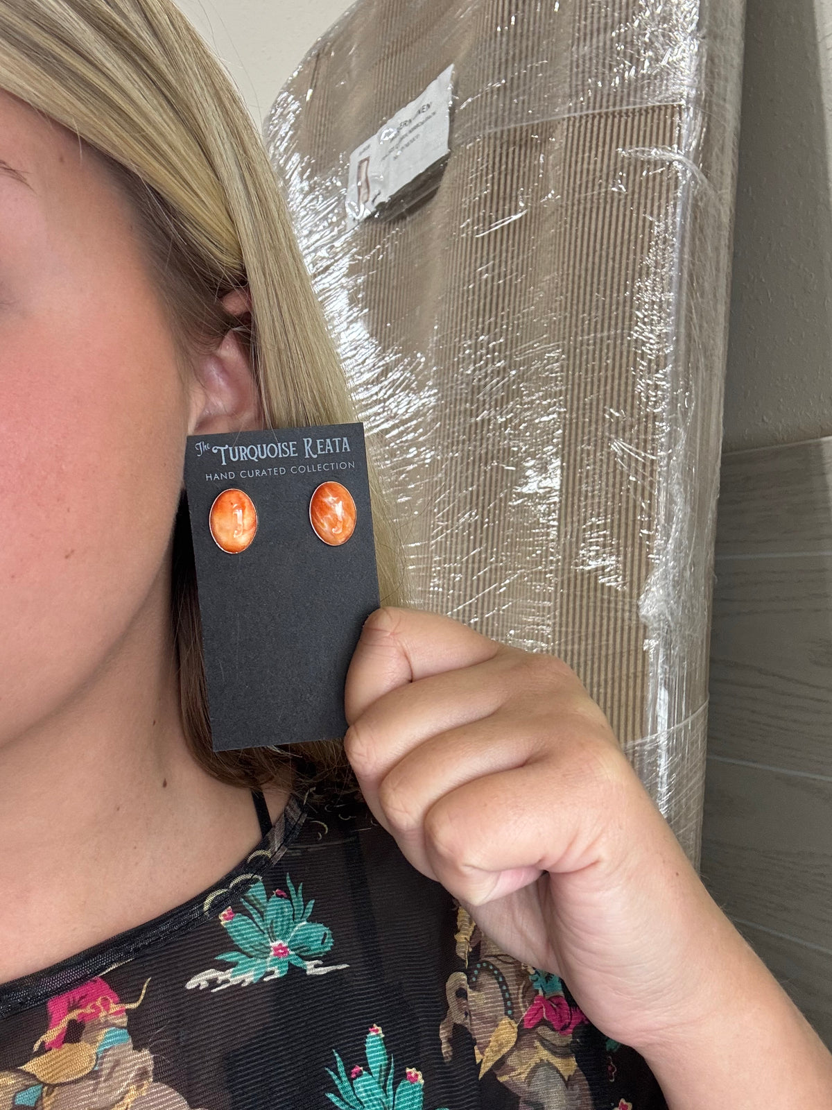 Orange #917-17 Spiny Earrings