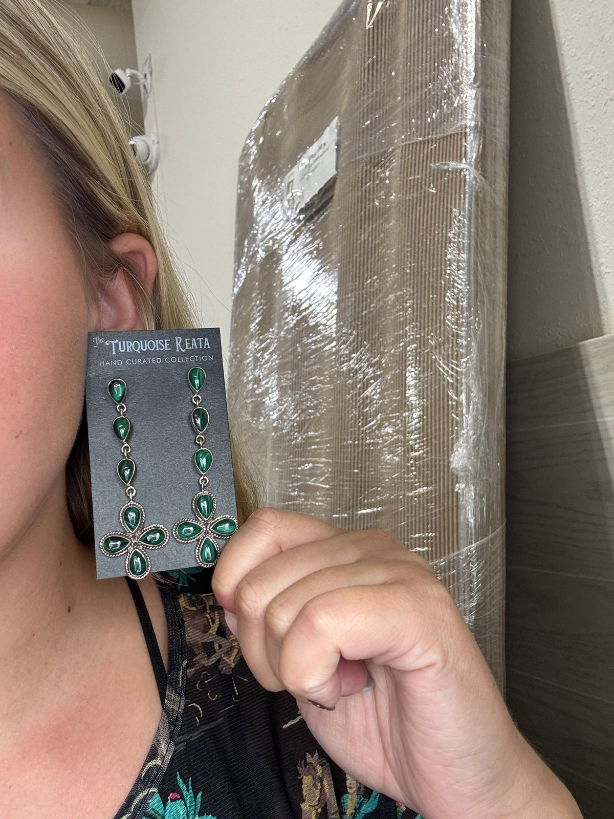 Malachite #917-19 Earrings