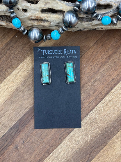 Turquoise #917-29 Bar Earrings by Judith Dixon, Navajo