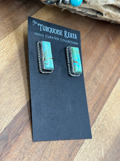Turquoise #917-29 Bar Earrings by Judith Dixon, Navajo
