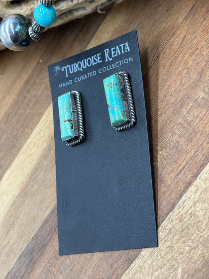 Turquoise #917-29 Bar Earrings by Judith Dixon, Navajo