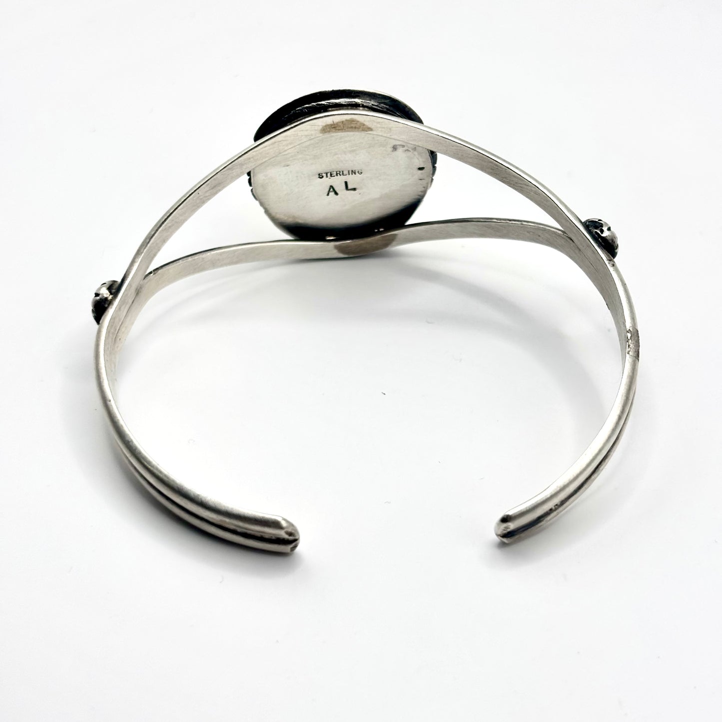Sterling Silver Cuff Bracelet with Orange Spiny Oyster by Augustine Largo, Navajo