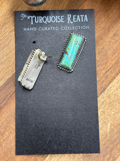 Turquoise #917-29 Bar Earrings by Judith Dixon, Navajo