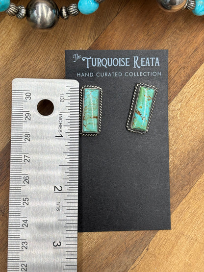 Turquoise #917-29 Bar Earrings by Judith Dixon, Navajo