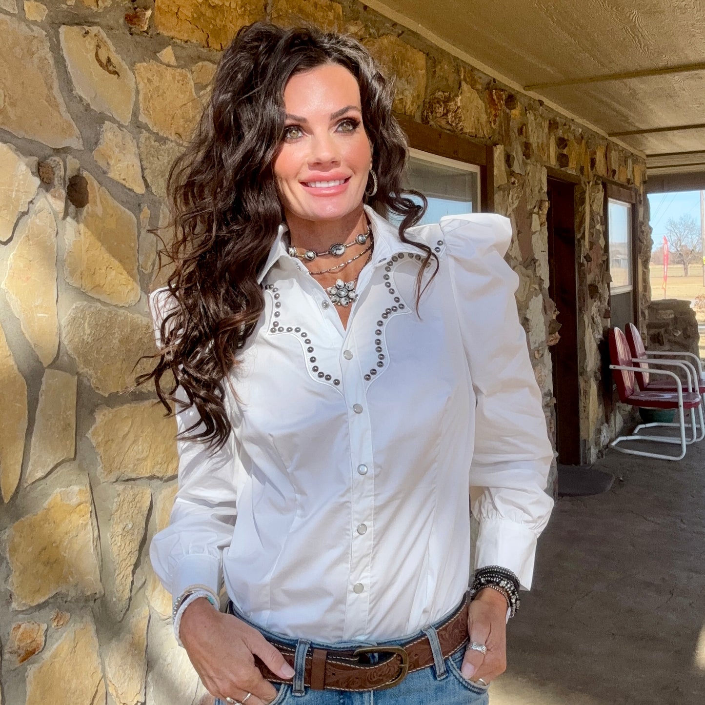 White Lightning Pearl Snap