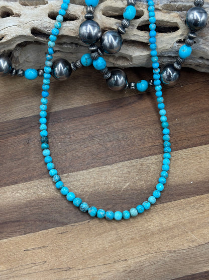 18" White Water #926-13 Turquoise Beaded Necklace
