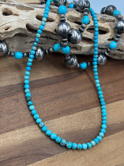 18" White Water #926-13 Turquoise Beaded Necklace