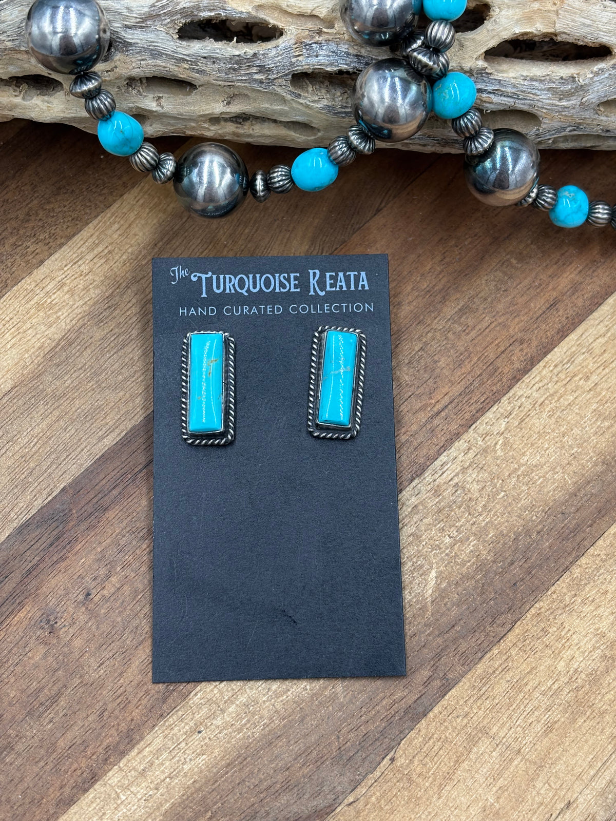 Turquoise #917-25 Bar Earrings by Judith Dixon, Navajo