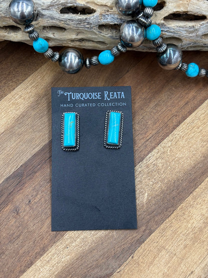 Turquoise #917-25 Bar Earrings by Judith Dixon, Navajo
