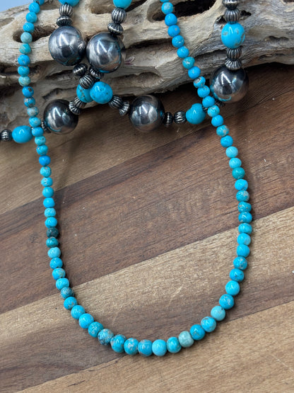18" White Water #926-13 Turquoise Beaded Necklace