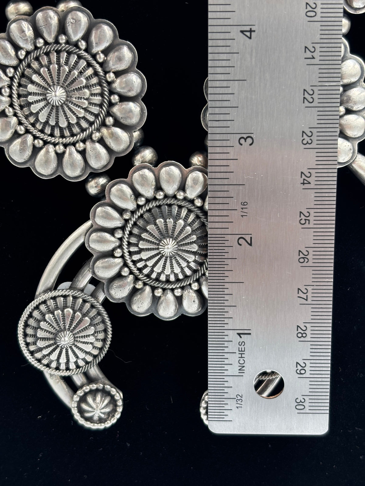 Tom Lewis Squash Blossom Necklace, Cuff, & Earrings Set by Tom Lewis, Navajo
