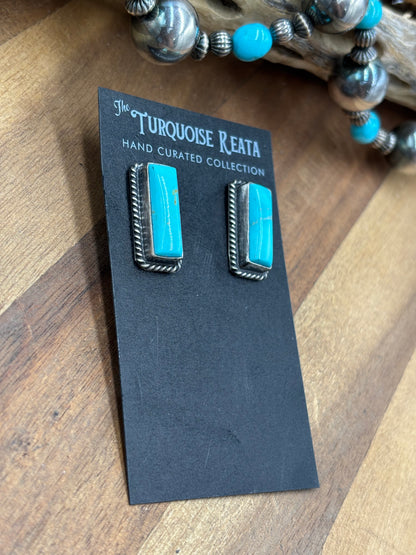 Turquoise #917-25 Bar Earrings by Judith Dixon, Navajo
