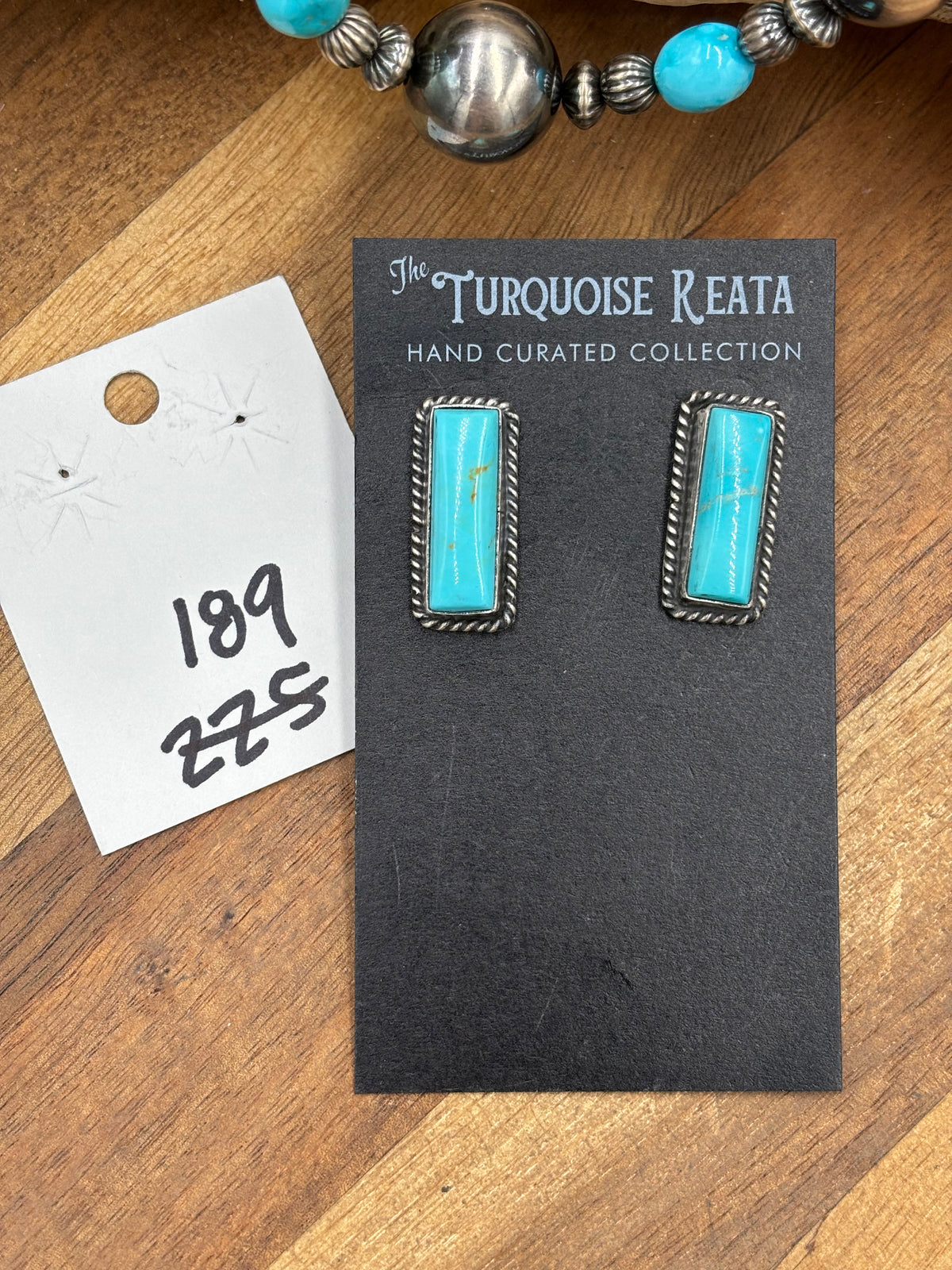 Turquoise #917-25 Bar Earrings by Judith Dixon, Navajo